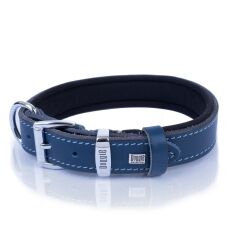 Doggie Konforlu Gerçek Deriden El Yapımı Çivili Köpek Boyun Tasması 2,5x37-45cm - Royal Blue