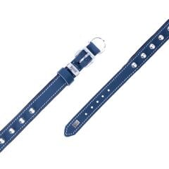 Doggie Konforlu Gerçek Deriden El Yapımı Çivili Köpek Boyun Tasması 2,5x37-45cm - Royal Blue