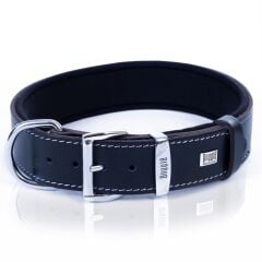 Doggie Konforlu Gerçek Deriden El Yapımı Çivili Köpek Boyun Tasması 4x52-60cm - Black