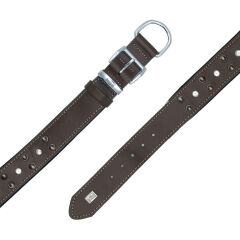 Doggie Konforlu Gerçek Deriden El Yapımı Çivili Köpek Boyun Tasması 4x52-60cm - Brown