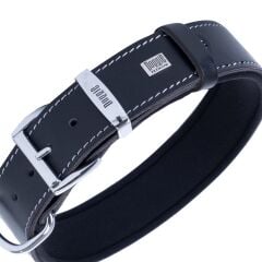 Doggie Konforlu Gerçek Deriden El Yapımı Çivili Köpek Boyun Tasması 4x57-65cm - Black