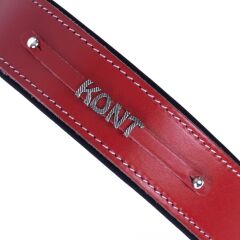 Doggie Konforlu Gerçek Deriden El Yapımı İsimlikli Köpek Boyun Tasması 4x52-60cm - Red