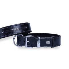 Doggie Konforlu Gerçek Deriden El Yapımı İsimlikli Köpek Boyun Tasması 4x52-60cm - Black