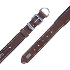 Doggie Konforlu Gerçek Deriden El Yapımı İsimlikli Köpek Boyun Tasması 3,5x52-60cm - Brown