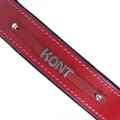 Doggie Konforlu Gerçek Deriden El Yapımı İsimlikli Köpek Boyun Tasması 3,5x52-60cm - Red