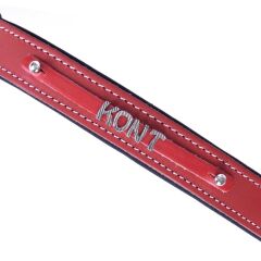 Doggie Konforlu Gerçek Deriden El Yapımı İsimlikli Köpek Boyun Tasması 1,5x25-30cm - Red
