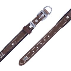 Doggie Konforlu Gerçek Deriden El Yapımı İsimlikli Köpek Boyun Tasması 2x35-40cm - Brown