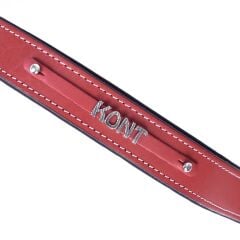 Doggie Konforlu Gerçek Deriden El Yapımı İsimlikli Köpek Boyun Tasması 3x42-50cm - Red