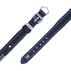 Doggie Konforlu Gerçek Deriden El Yapımı İsimlikli Köpek Boyun Tasması 3x42-50cm - Black