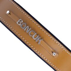 Doggie Konforlu Gerçek Deriden El Yapımı İsimlikli Köpek Boyun Tasması 4x47-55cm - Camel