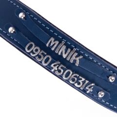 Doggie Konforlu Gerçek Deriden El Yapımı Çift İsimlikli Köpek Boyun Tasması 3,5x52-60cm - Royal Blue