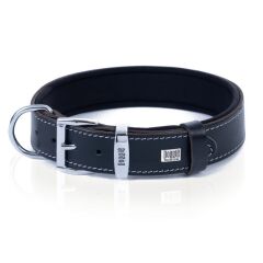 Doggie Konforlu Gerçek Deriden El Yapımı Nazar Boncuklu Köpek Boyun Tasması 3,5x52-60cm - Black