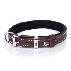 Doggie Konforlu Gerçek Deriden El Yapımı Nazar Boncuklu Köpek Boyun Tasması 2x30-35cm - Brown