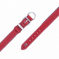 Doggie Konforlu Gerçek Deriden El Yapımı Kemik Desenli Köpek Boyun Tasması 4x57-65cm - Red