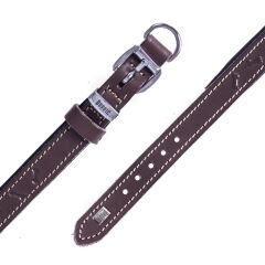 Doggie Konforlu Gerçek Deriden El Yapımı Kemik Desenli Köpek Boyun Tasması 2x30-35cm - Brown