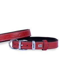Doggie Konforlu Gerçek Deriden El Yapımı Kemik Desenli Köpek Boyun Tasması 2x30-35cm - Red
