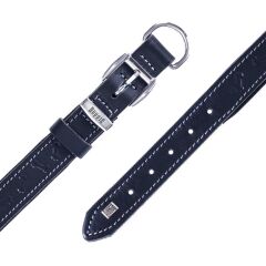 Doggie Konforlu Gerçek Deriden El Yapımı Kemik Desenli Köpek Boyun Tasması 2,5x37-45cm - Black