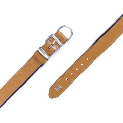 Doggie Konforlu Gerçek Deriden El Yapımı Kemik Desenli Köpek Boyun Tasması 4x47-55cm - Camel