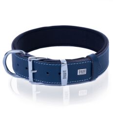 Doggie Konforlu Gerçek Deriden El Yapımı Pati Desenli Köpek Boyun Tasması 3,5x47-55cm - Royal Blue