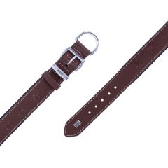 Doggie Konforlu Gerçek Deriden El Yapımı Pati Desenli Köpek Boyun Tasması 4x57-65cm - Brown