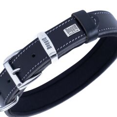 Doggie Konforlu Gerçek Deriden El Yapımı Kemik Süslü Köpek Boyun Tasması 3x42-50cm - Black