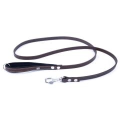 Doggie Konforlu Gerçek Deriden El Yapımı Köpek Gezdirme Kayışı 1,5x160cm - Brown