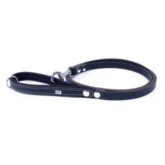 Doggie Konforlu Gerçek Deriden El Yapımı Köpek Gezdirme Kayışı 1,5x160cm - Black