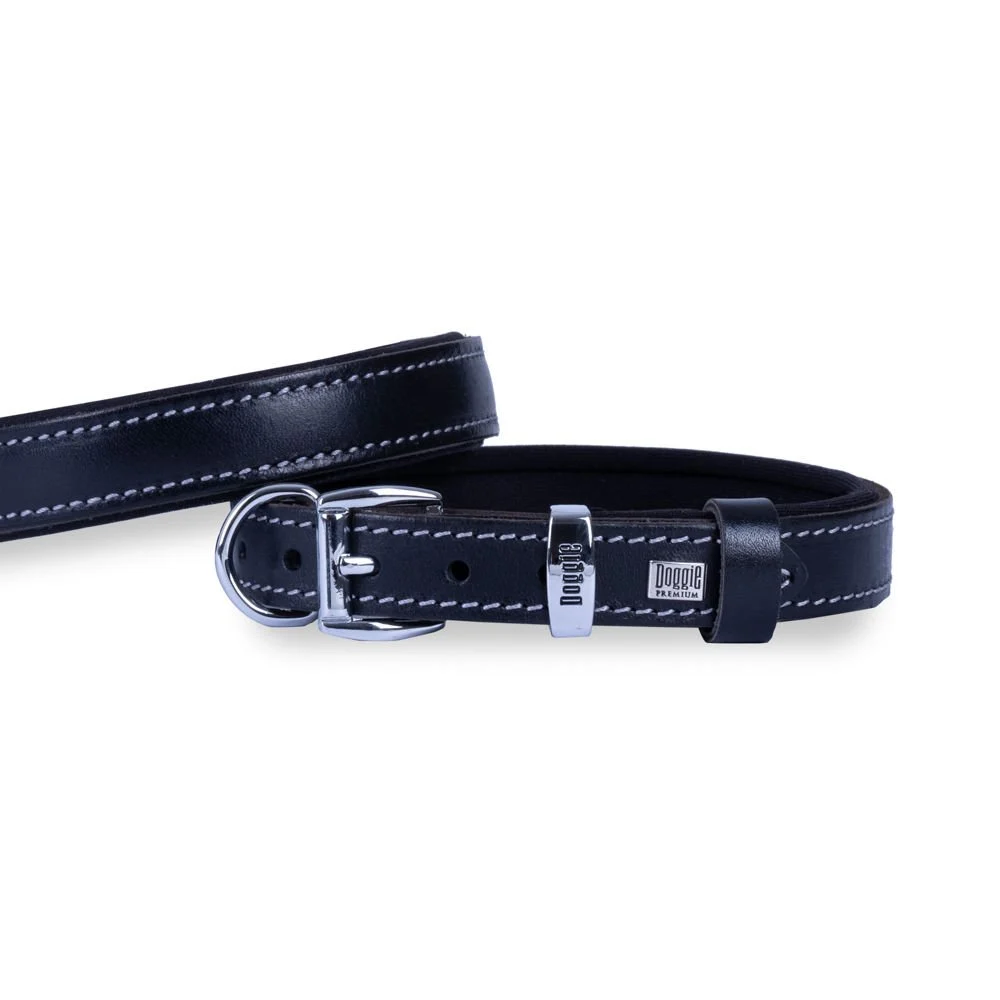 [SBT2010SBLACK] Doggie Deri Köpek Tasması 2x30-35cm (Siyah)