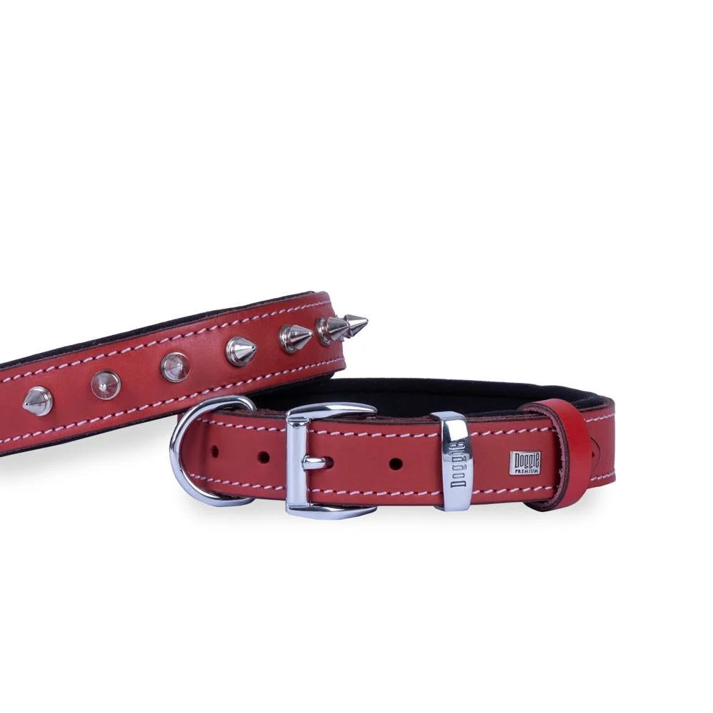 Doggie Çivili Deri Köpek Tasması 3x42-50cm
