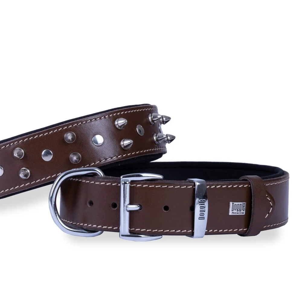 Doggie Çivili Deri Köpek Tasması 4x57-65cm