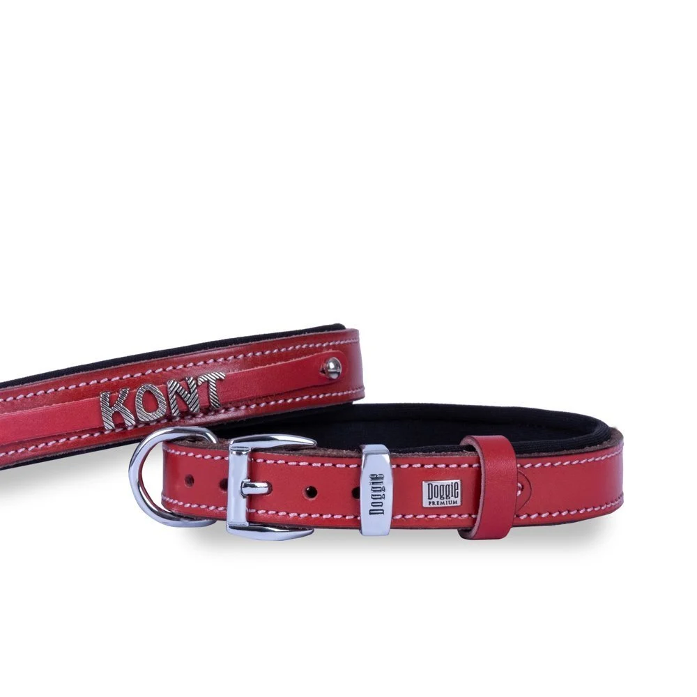 Doggie İsimlikli Deri Köpek Tasması 1.5x25-30cm