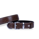 Doggie Bone Pattern Leather Dog Collar 3.5x47-55cm