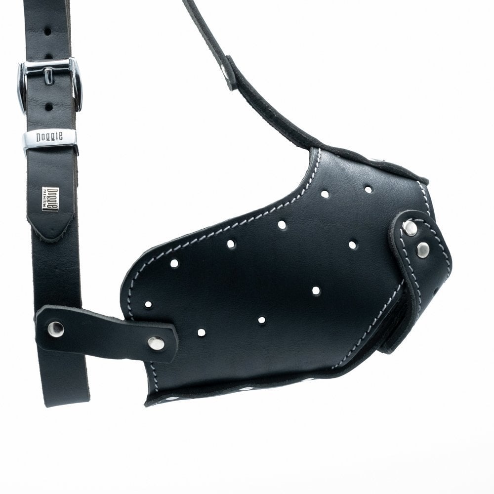 [AGKLBLACK] Doggie Long Snout Leather Dog Muzzle L 55-60cm