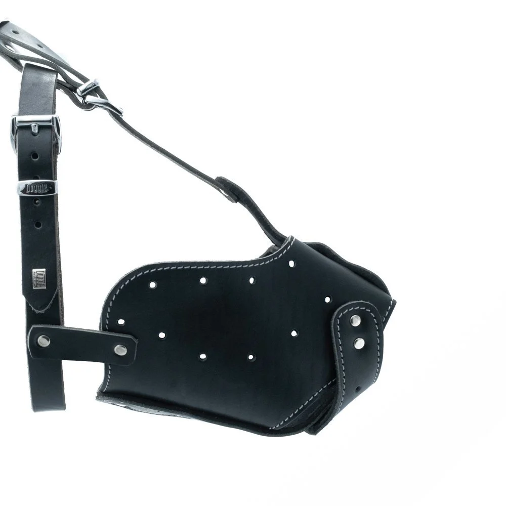 [AGKXLBLACK] Doggie Uzun Burunlu Deri Köpek Ağızlığı XL 60-65cm