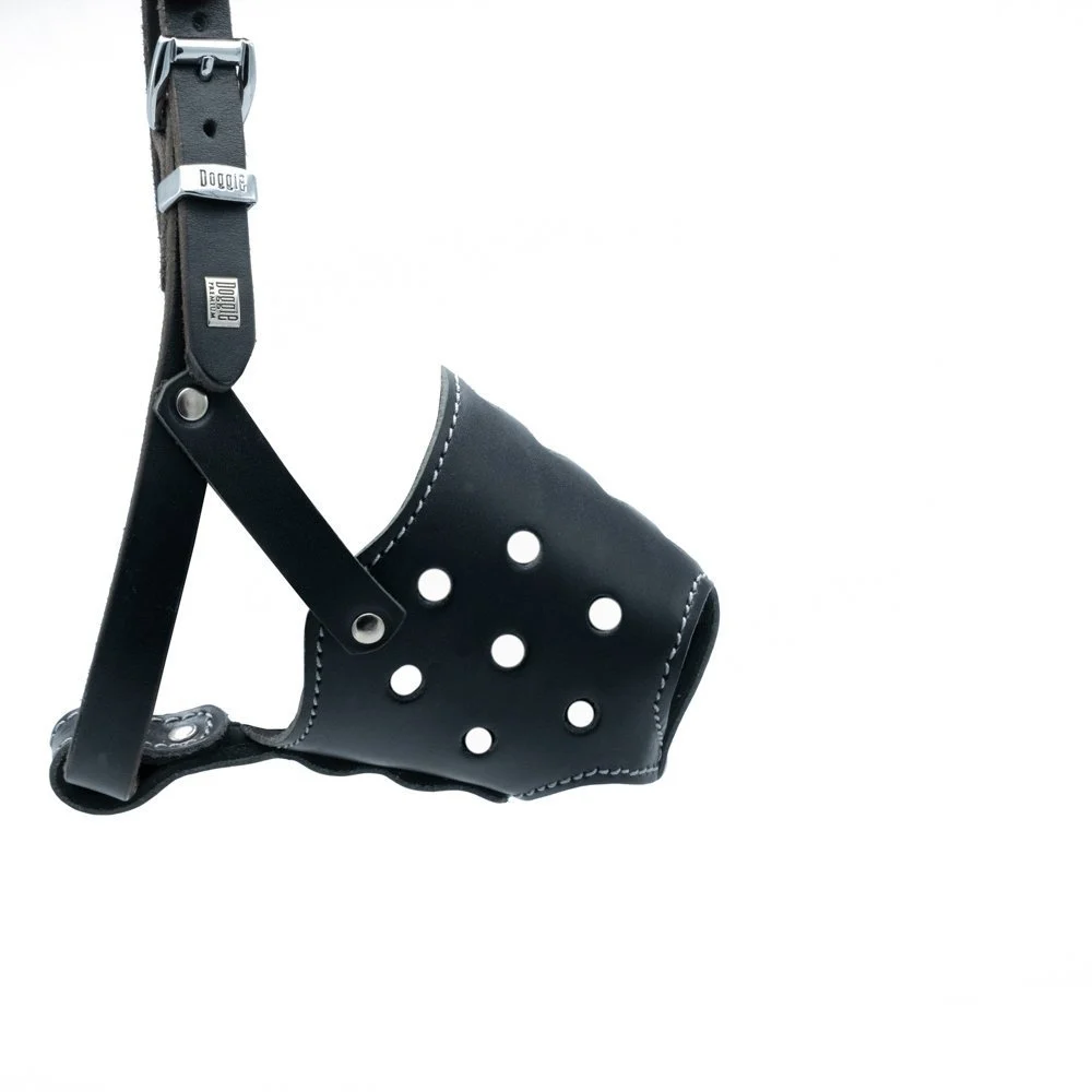 [BGKMBLACK] Doggie Kısa Burunlu Deri Köpek Ağızlığı M 50-55cm