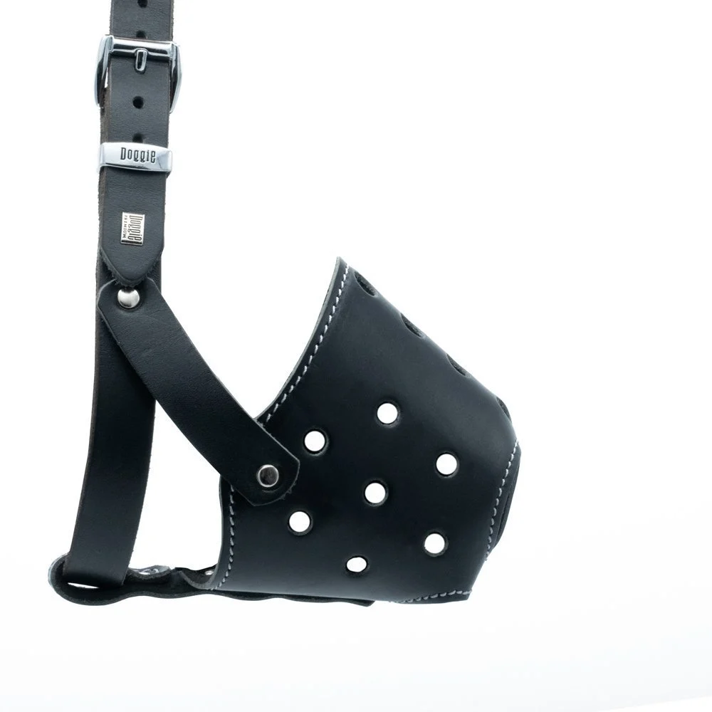 [BGKLBLACK] Doggie Short Snout Leather Dog Muzzle L 55-60cm