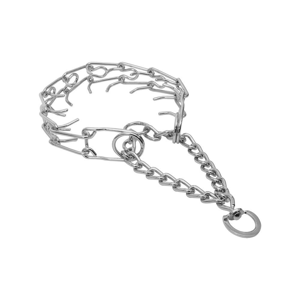 [SPIKEY60CHROMEPLATED] Doggie Prong Dog Training Collar 0.40x40-50cm