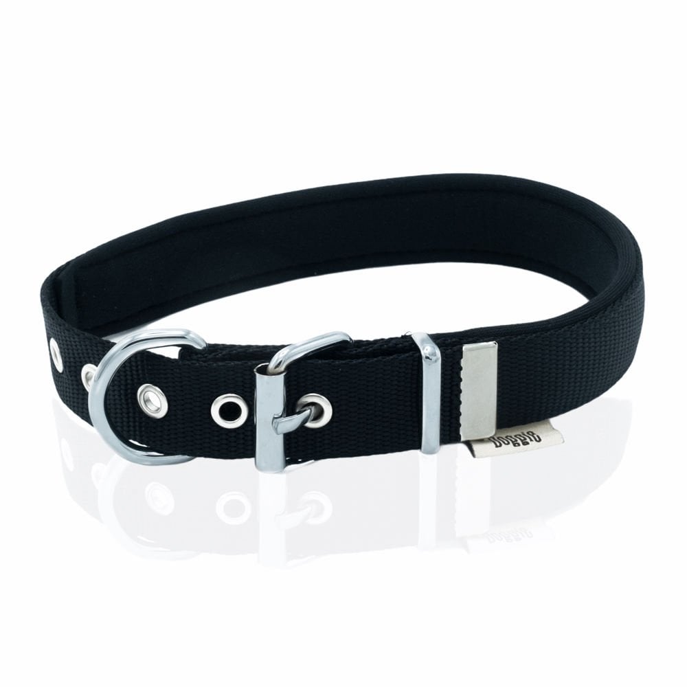 [DSBT2510LBLACK] Doggie Webbing Dog Collar 2.5x42-50cm (Black)