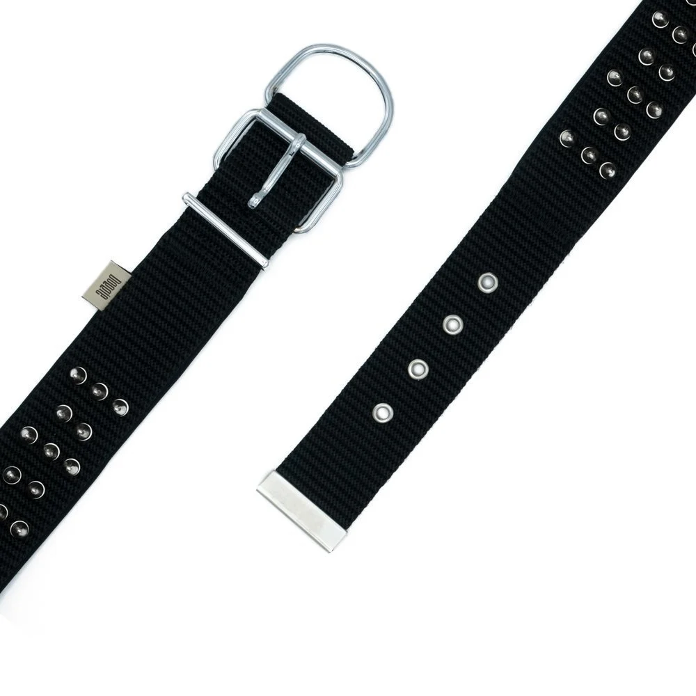 [DSBT5012MBLACK] Doggie Çivili Dokuma Köpek Tasması 5x55-65cm (Siyah)