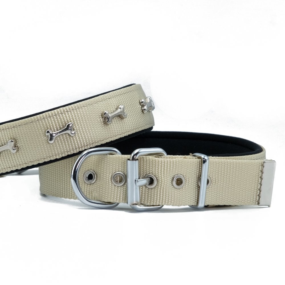 Doggie Kemik Süslü Dokuma Köpek Tasması 3x42-50cm