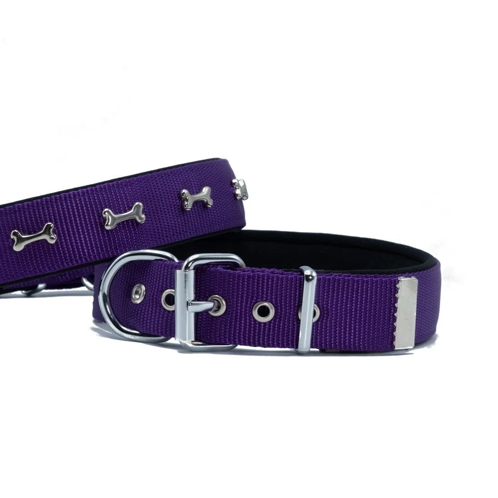 Doggie Kemik Süslü Dokuma Köpek Tasması 3x42-50cm