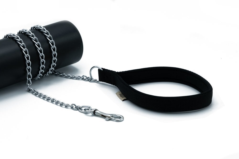 [DZGT25MBLACK] Doggie Zincirli Dokuma Köpek Gezdirme Kayışı 0.25x110cm (Siyah)