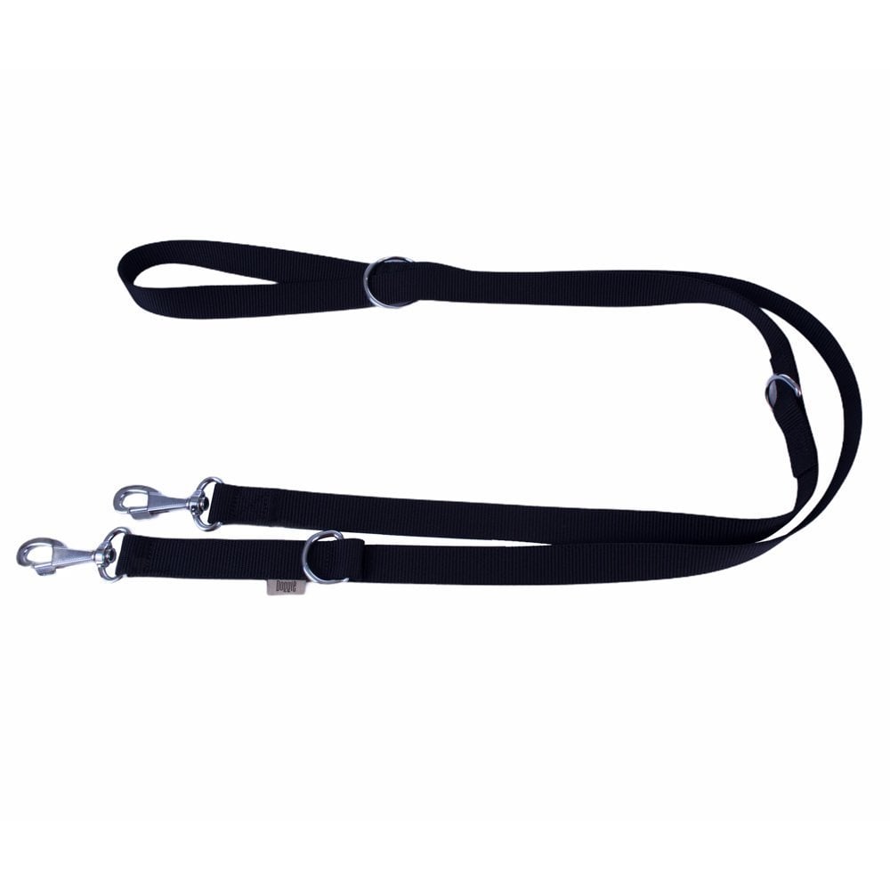 [DPGT25MBLACK] Doggie Dokuma Çok Fonksiyonlu Köpek Gezdirme Kayışı 2.5x120-200cm (Siyah)