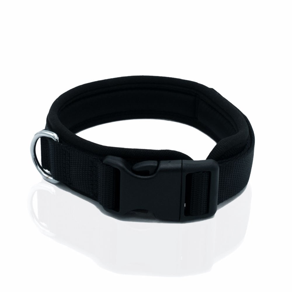 [ADBT2010MBLACK] Doggie Soft Padded Dog Collar 2x35-45cm (Black)