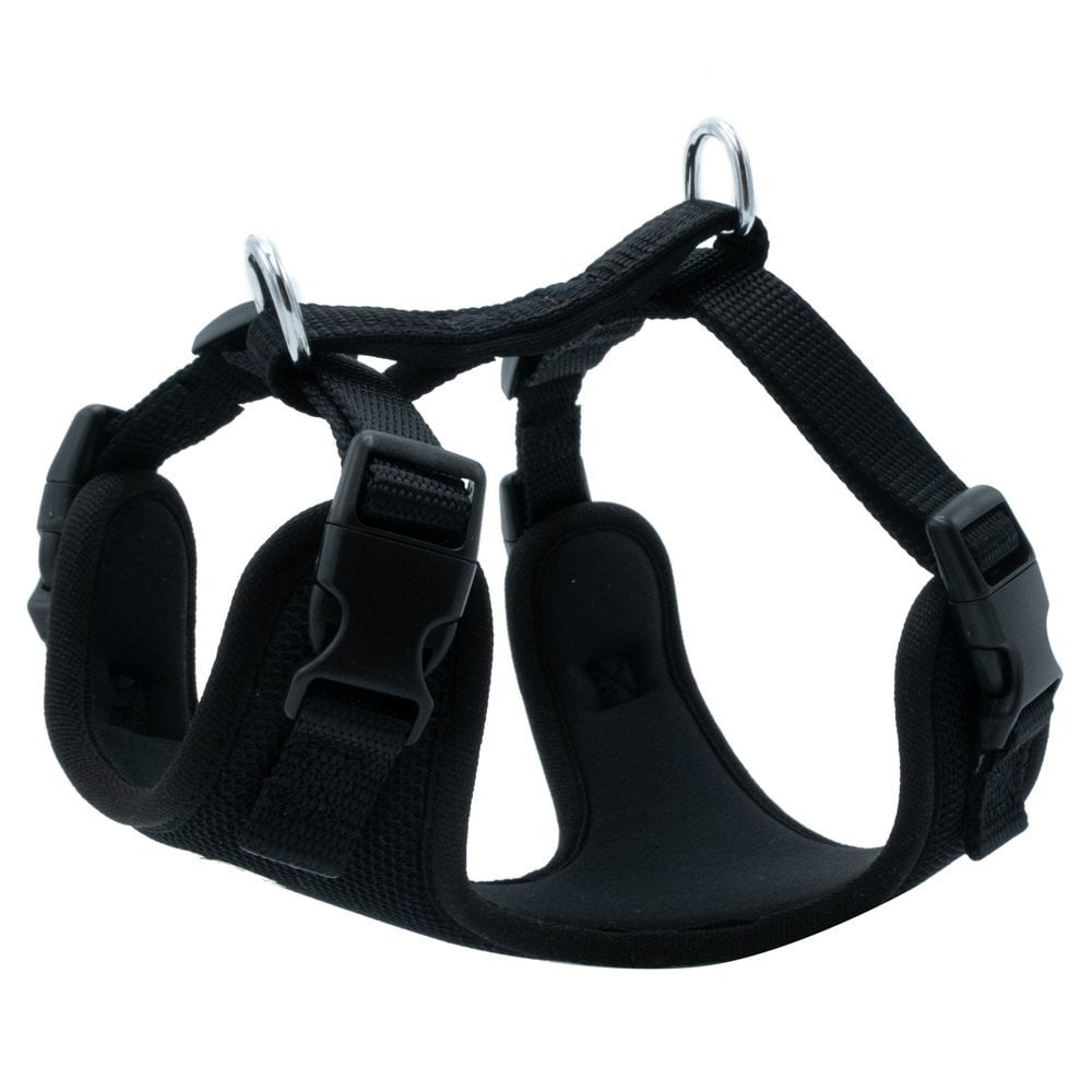 [ADGTXSBLACK] Doggie Yumuşak Dolgulu Köpek Göğüs Tasması XS 35-45cm (Siyah)