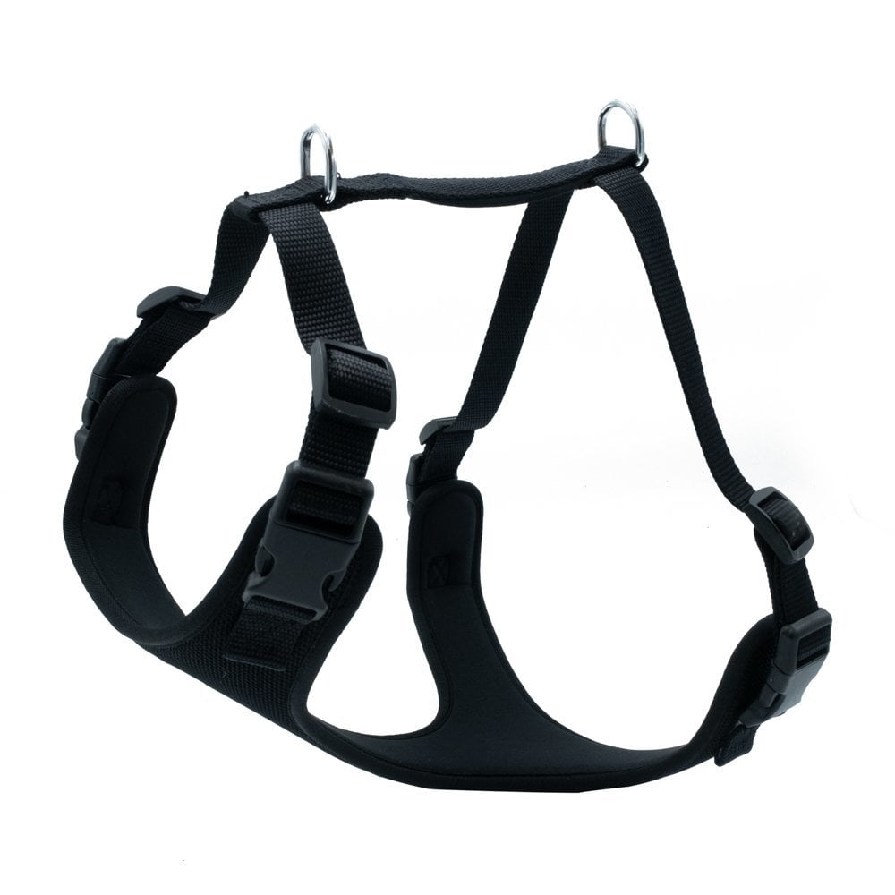 [ADGTMBLACK] Doggie Yumuşak Dolgulu Köpek Göğüs Tasması M 45-55cm (Siyah)