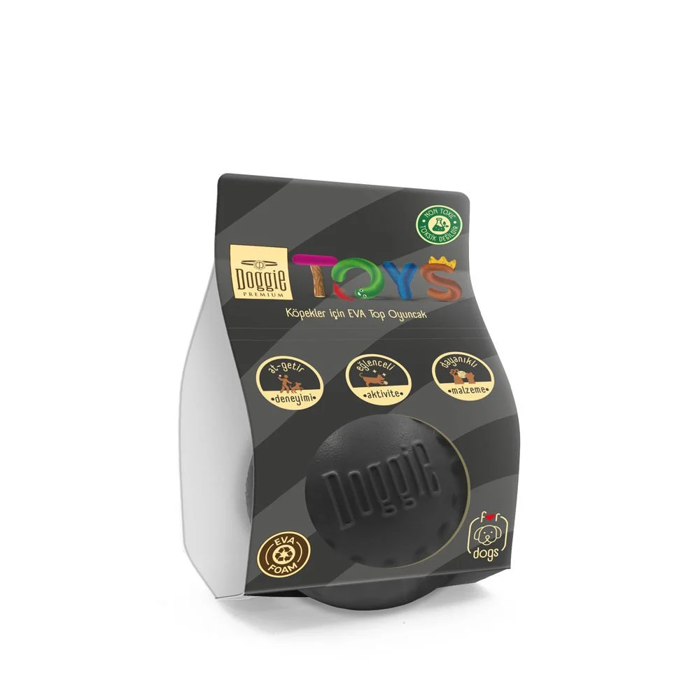 [DTOYEVA7TOPBLACK] Doggie Top Eva Köpek Oyuncağı 7cm (Siyah)