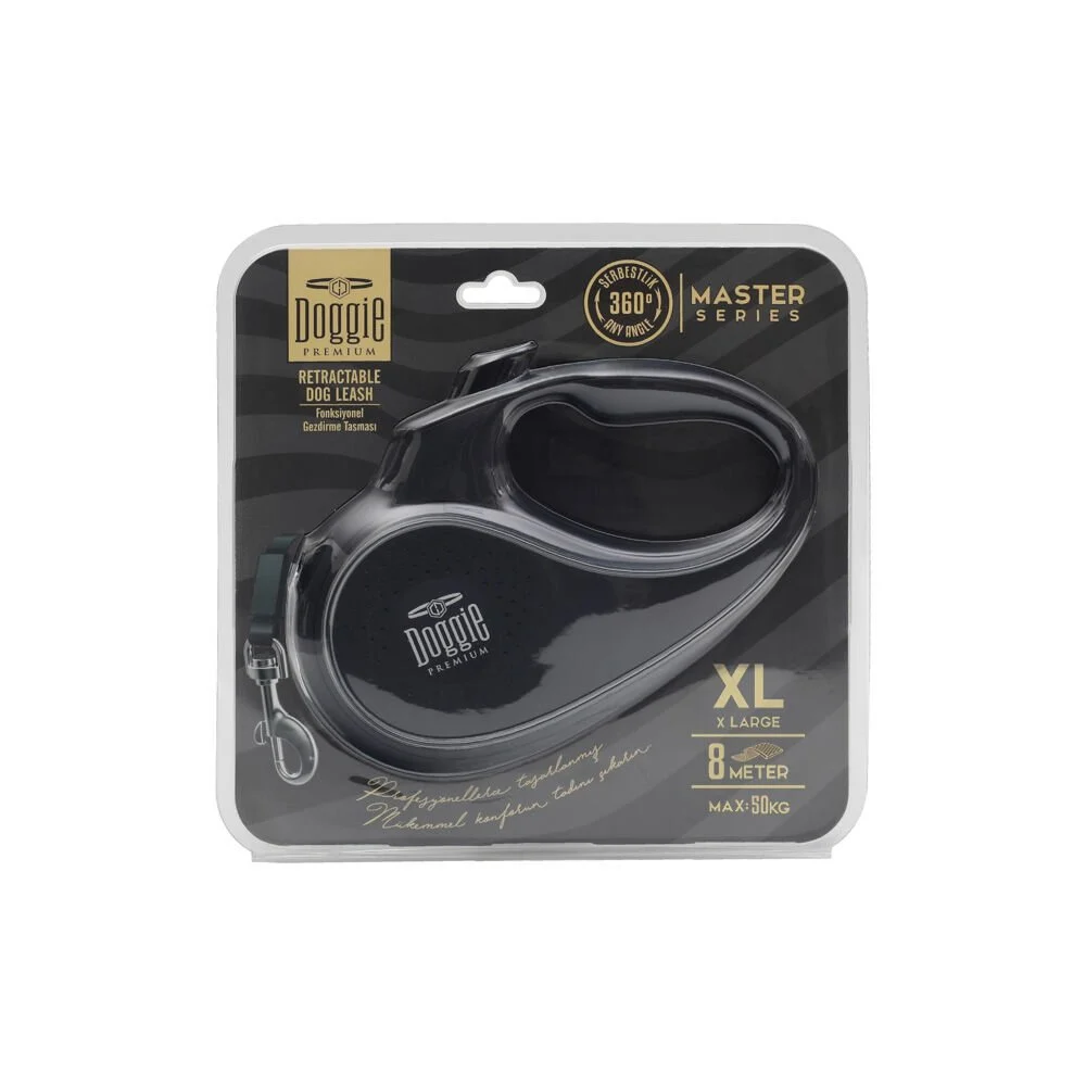 [OUTB50XLBLACK] Doggie Master Otomatik Makaralı Köpek Tasması XL 50kg 8m
