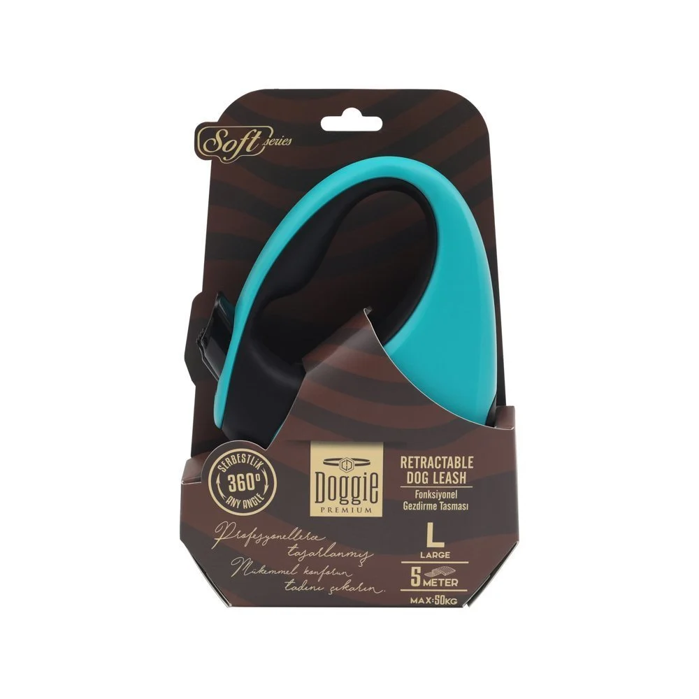 Doggie Soft Otomatik Makaralı Köpek Tasması L 50kg 5m