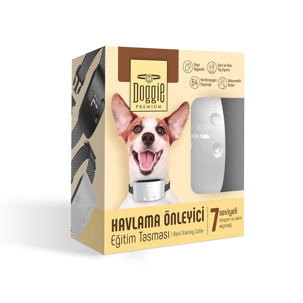 [BARKTRAINWHITE] Doggie Havlama Önleyici Köpek Eğitim Tasması Beyaz